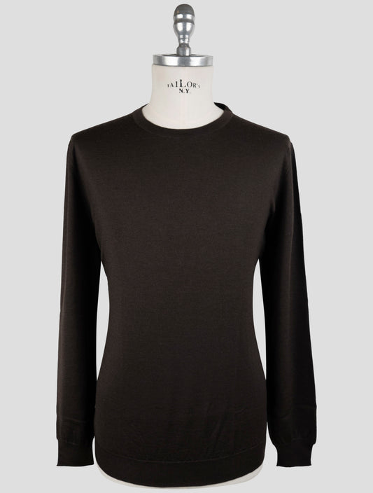 Kiton Brown Cashmere Silk Sweater Crewneck