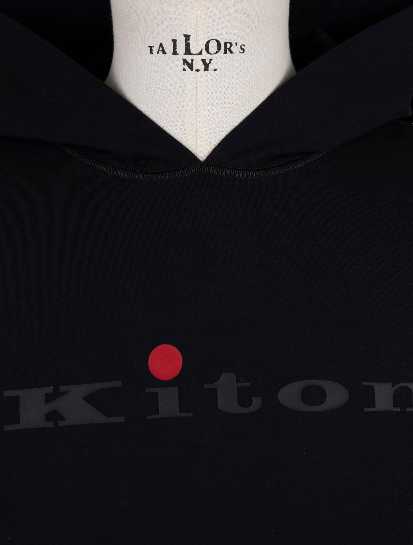 Kiton Black  Cotton Sweater Hoodie