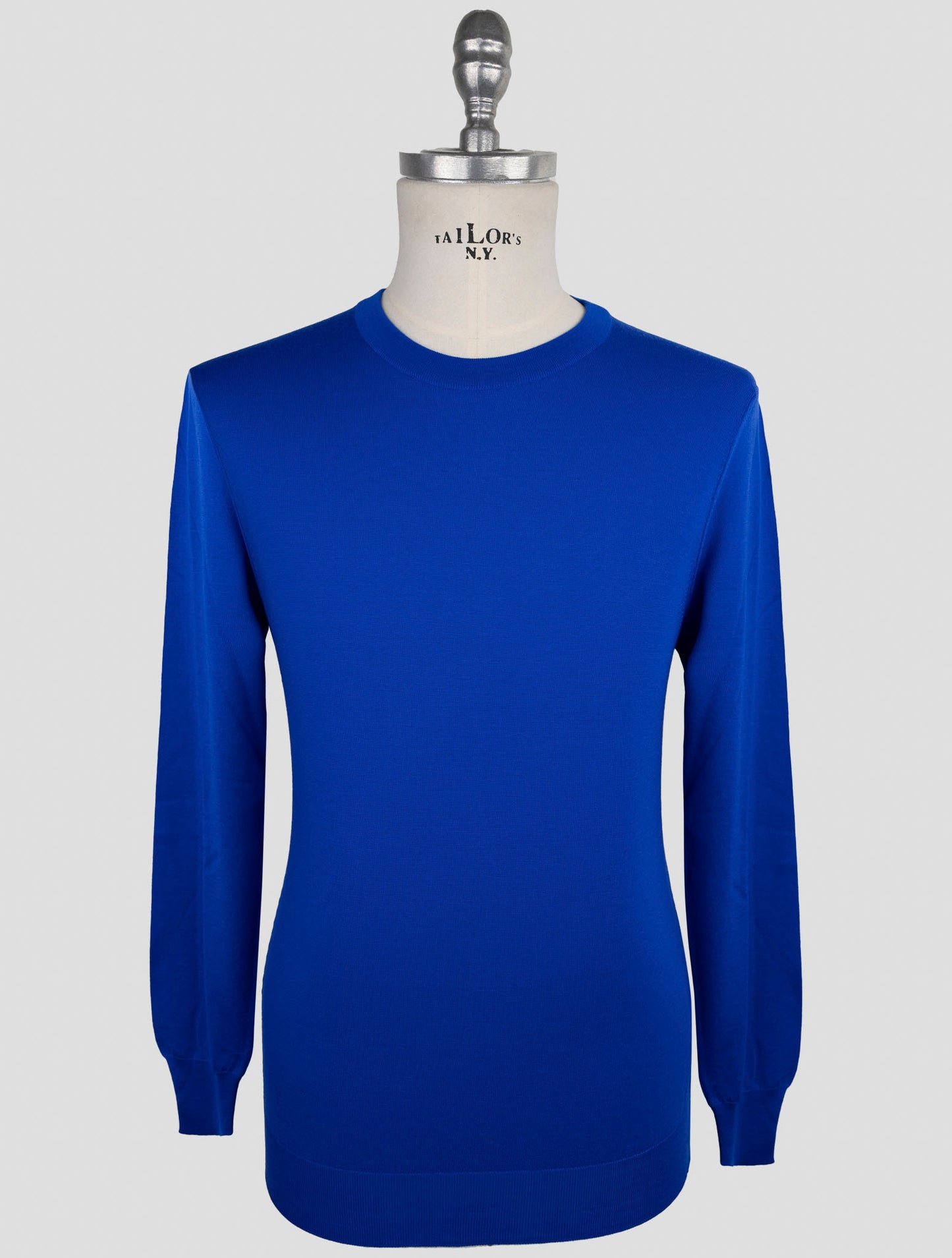 Kiton Blue Wool Sweater Crewneck