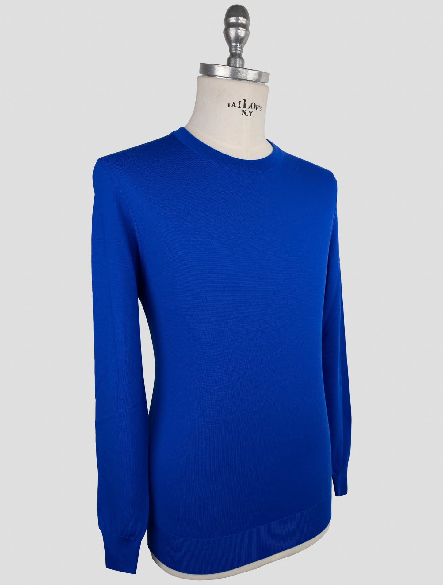 Kiton Blue Wool Sweater Crewneck