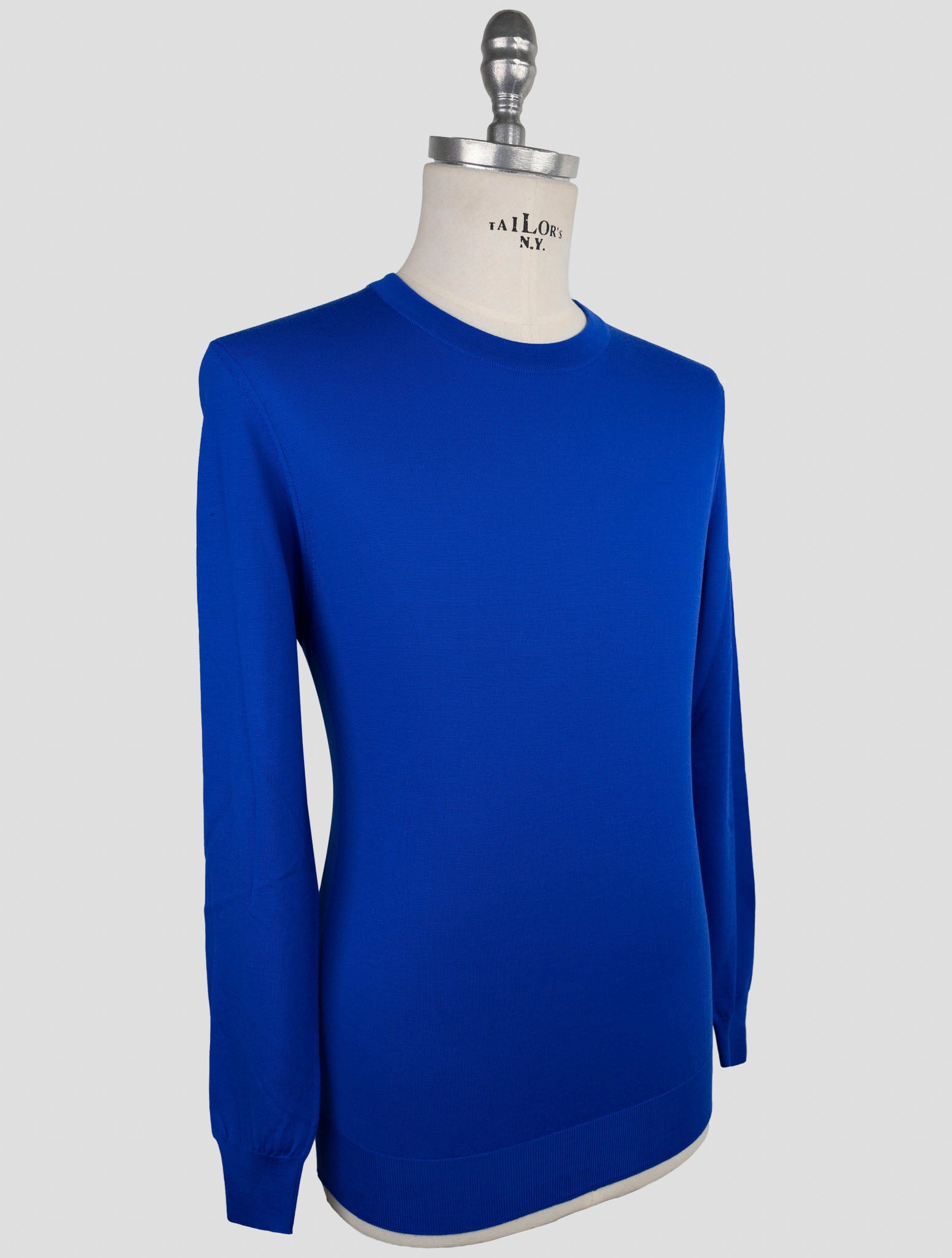 Kiton Blue Wool Sweater Crewneck