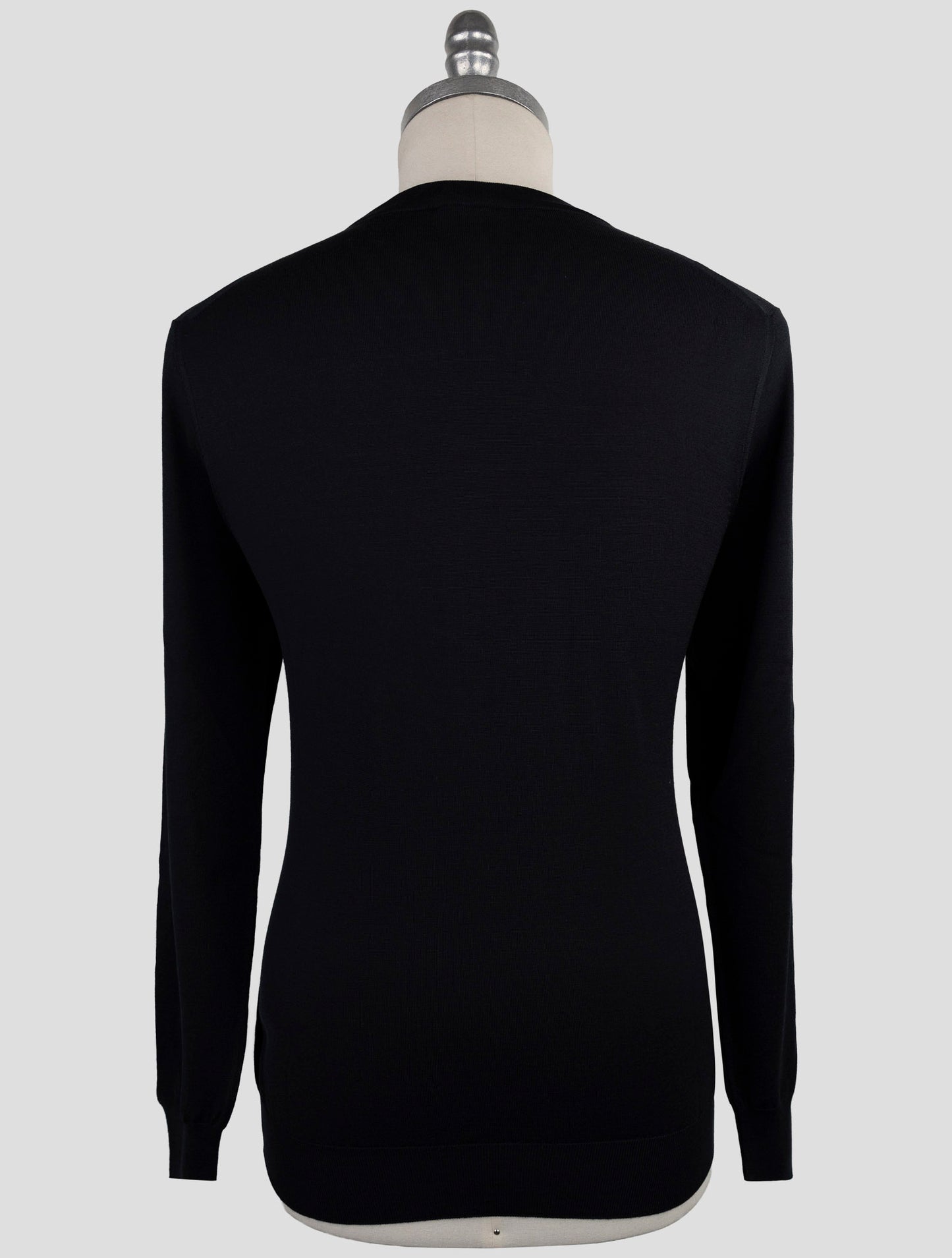 Kiton Black Wool Sweater Crewneck