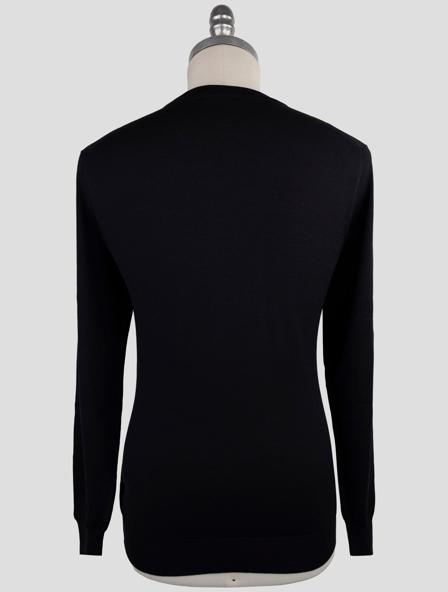 Kiton Black Wool Sweater Crewneck
