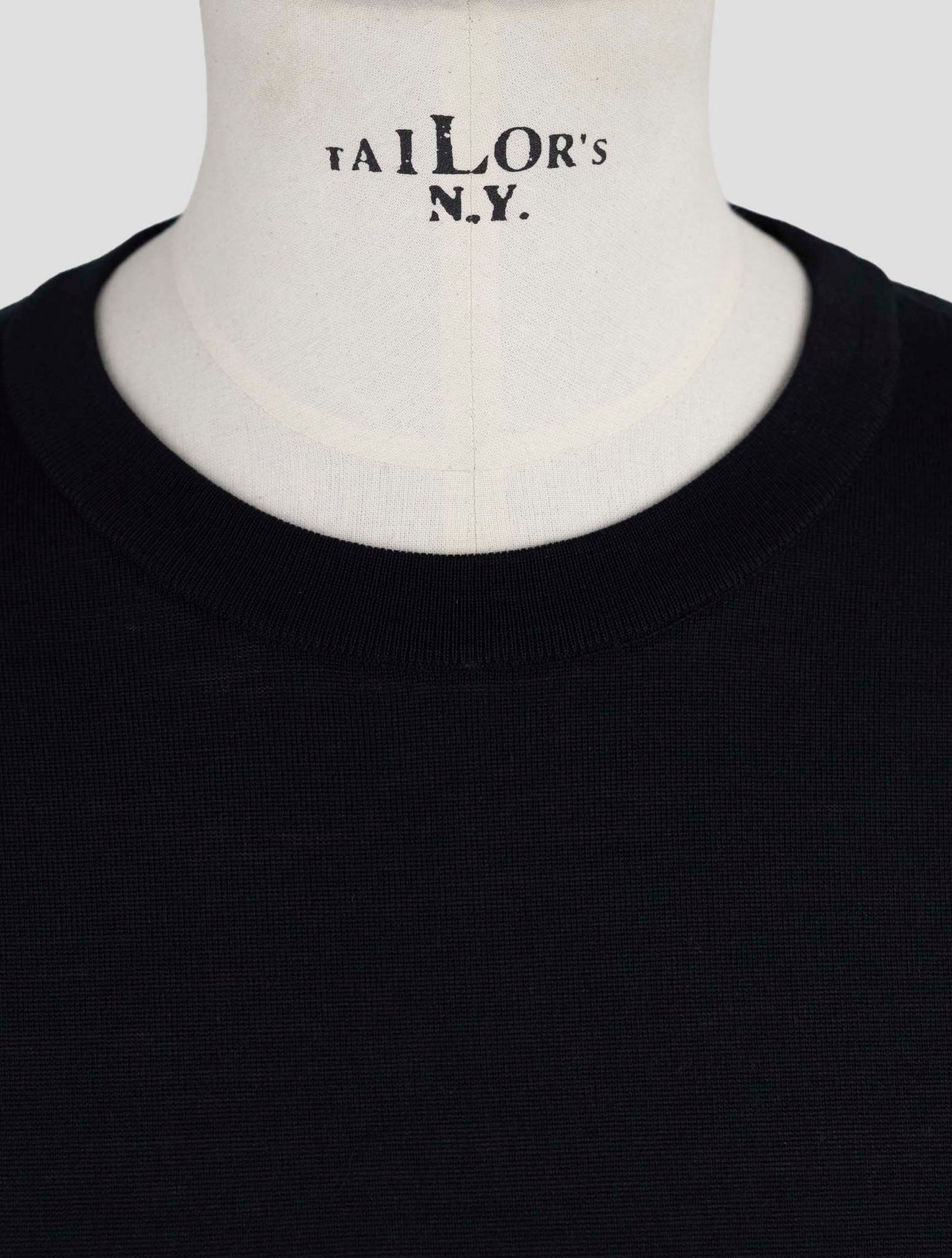 Kiton Black Wool Sweater Crewneck