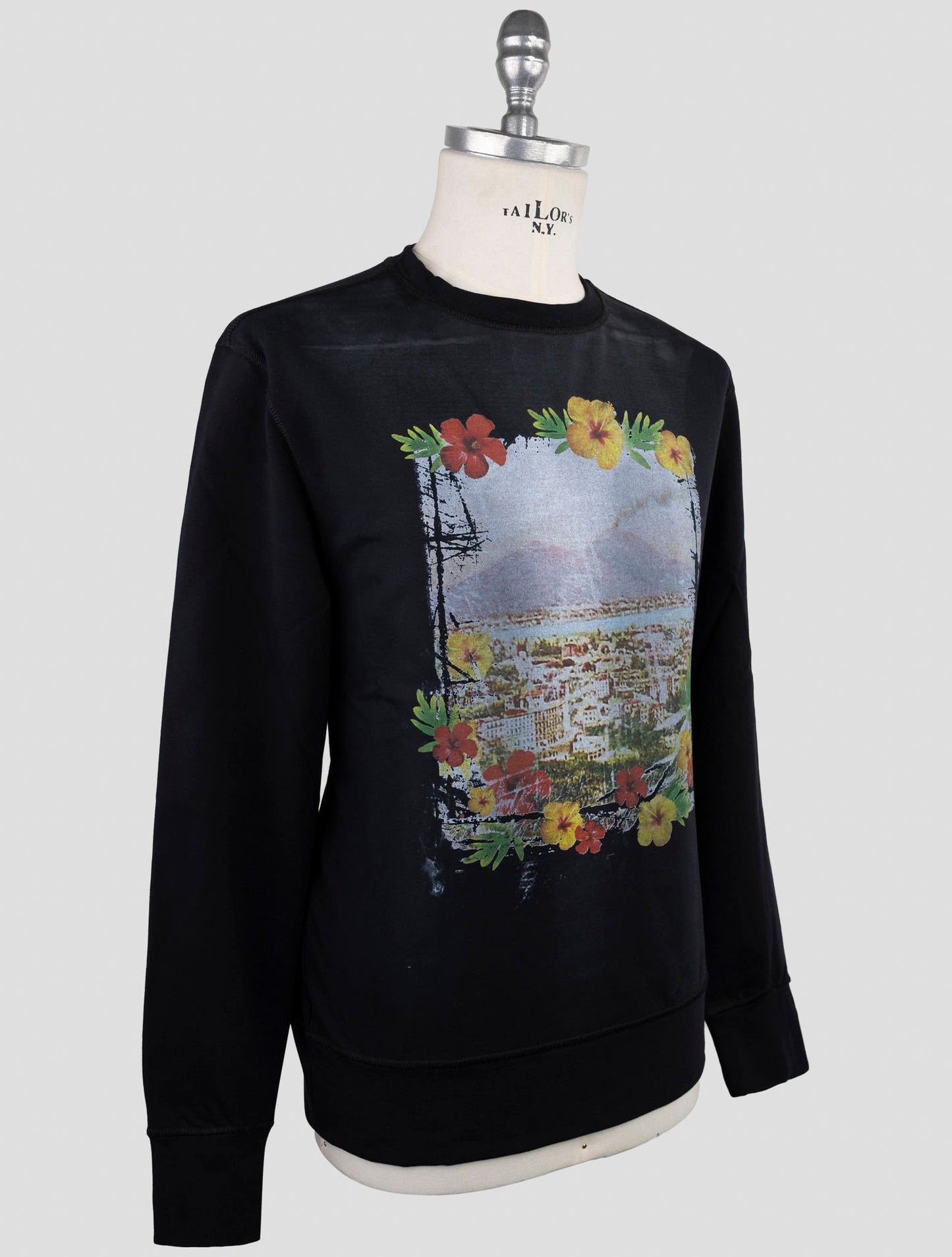 Kiton Black Cotton Ea Sweater Crewneck