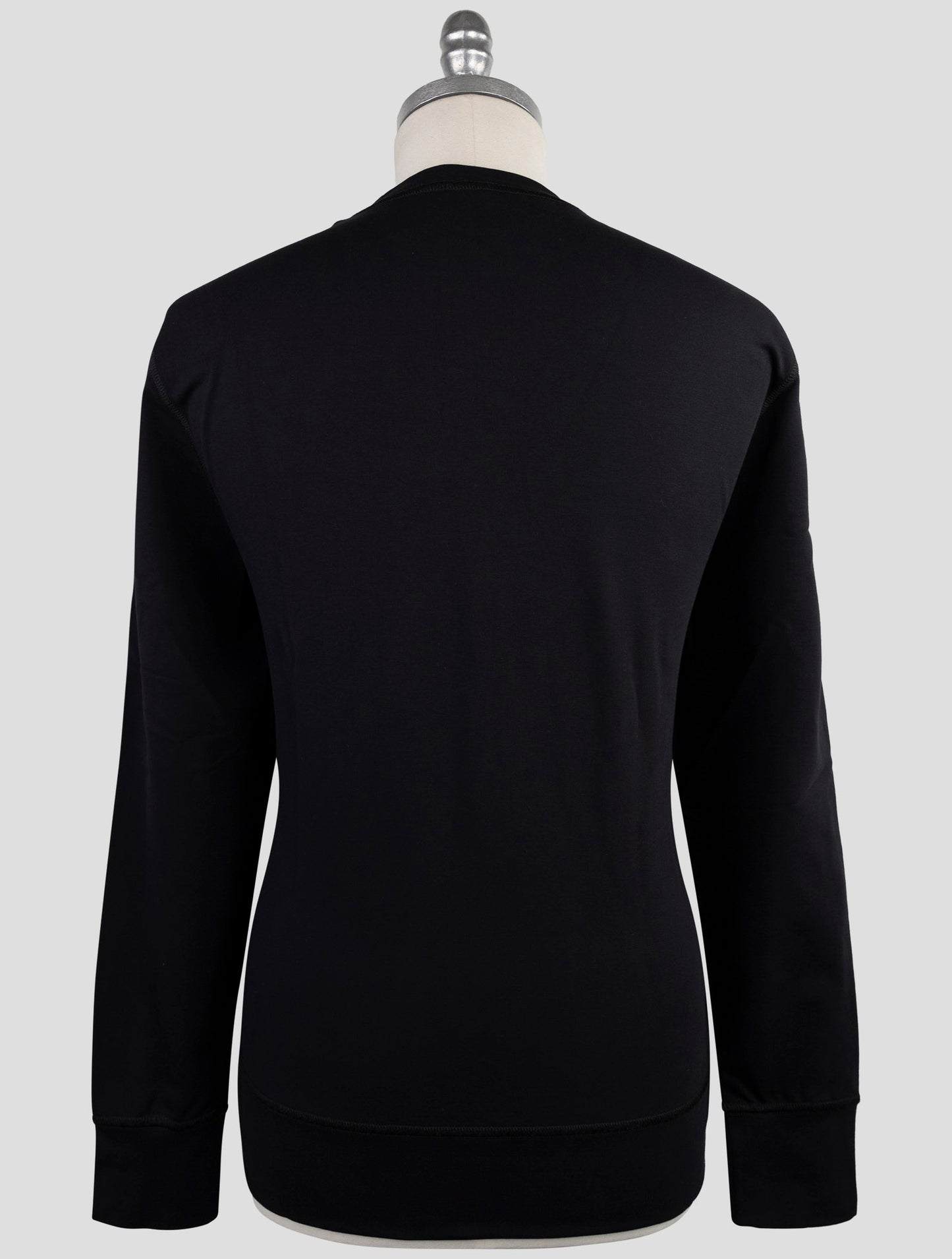 Kiton Black Cotton Ea Sweater Crewneck