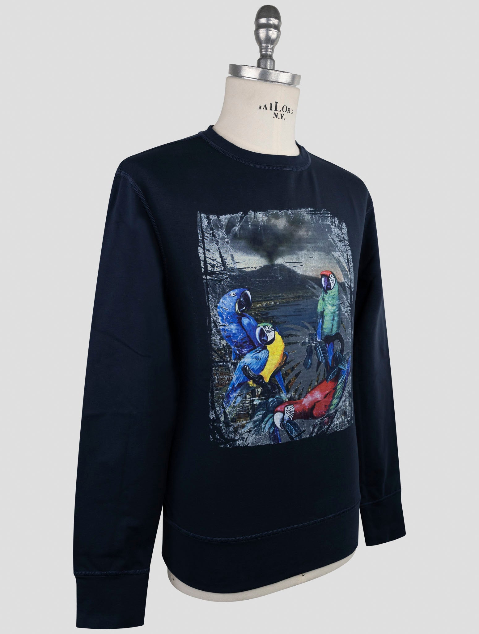 Kiton Black Cotton Ea Sweater Crewneck
