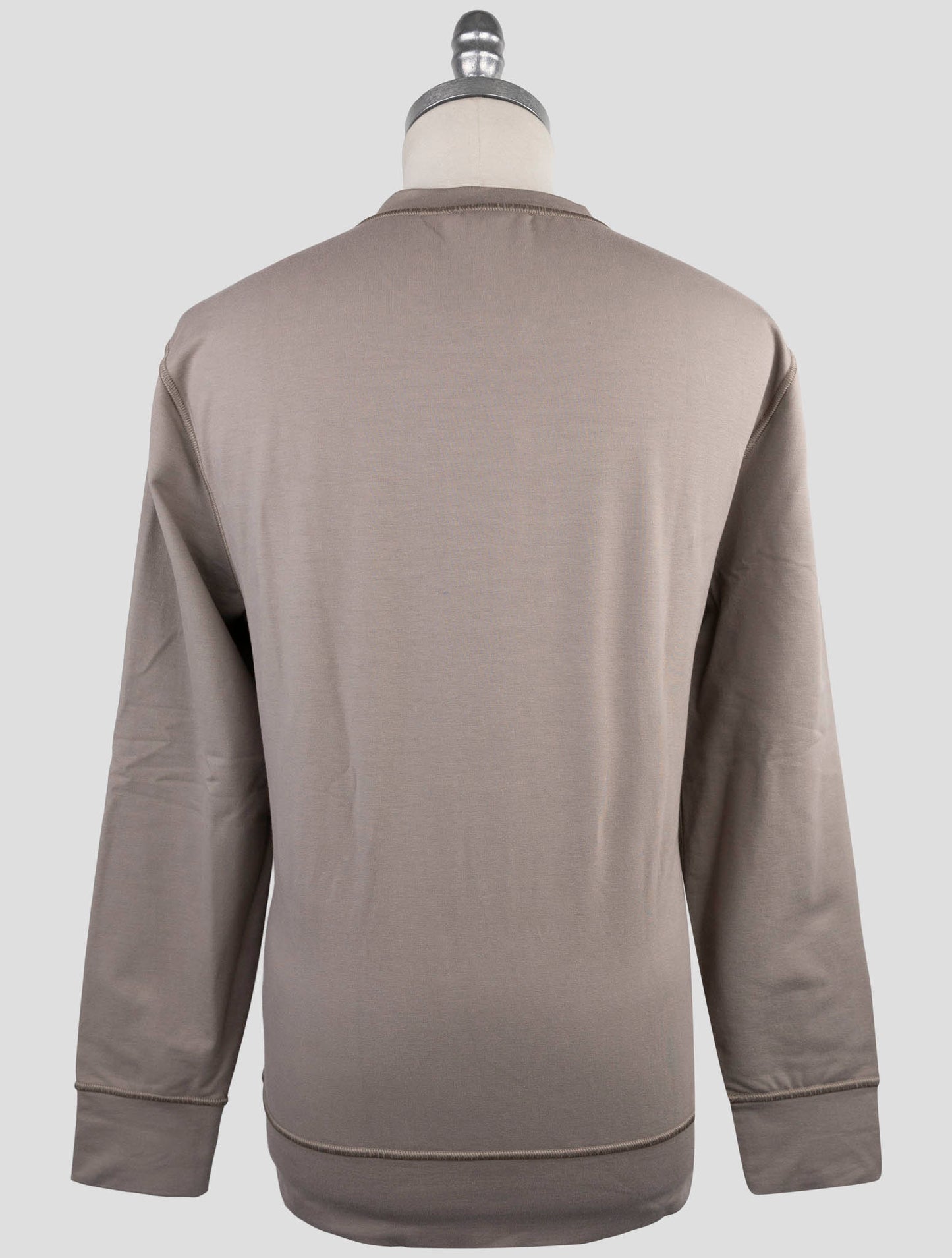 Kiton Taupe Cotton Ea Sweater Crewneck