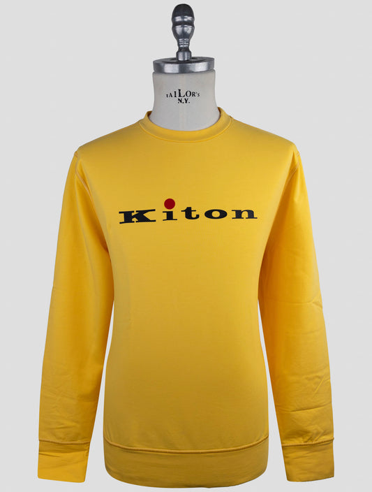 Kiton Yellow Cotton Ea Sweater Crewneck