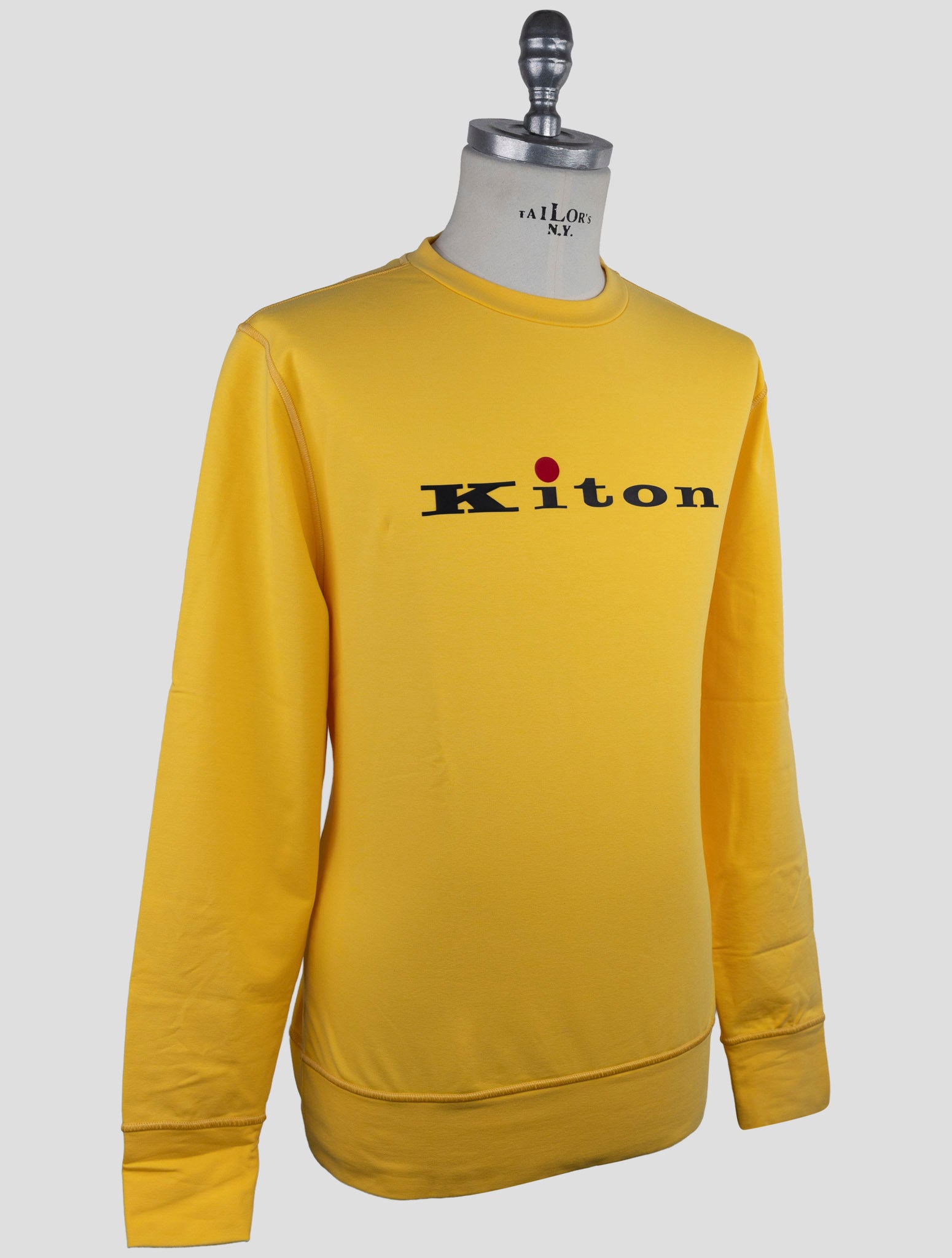 Kiton Yellow Cotton Ea Sweater Crewneck