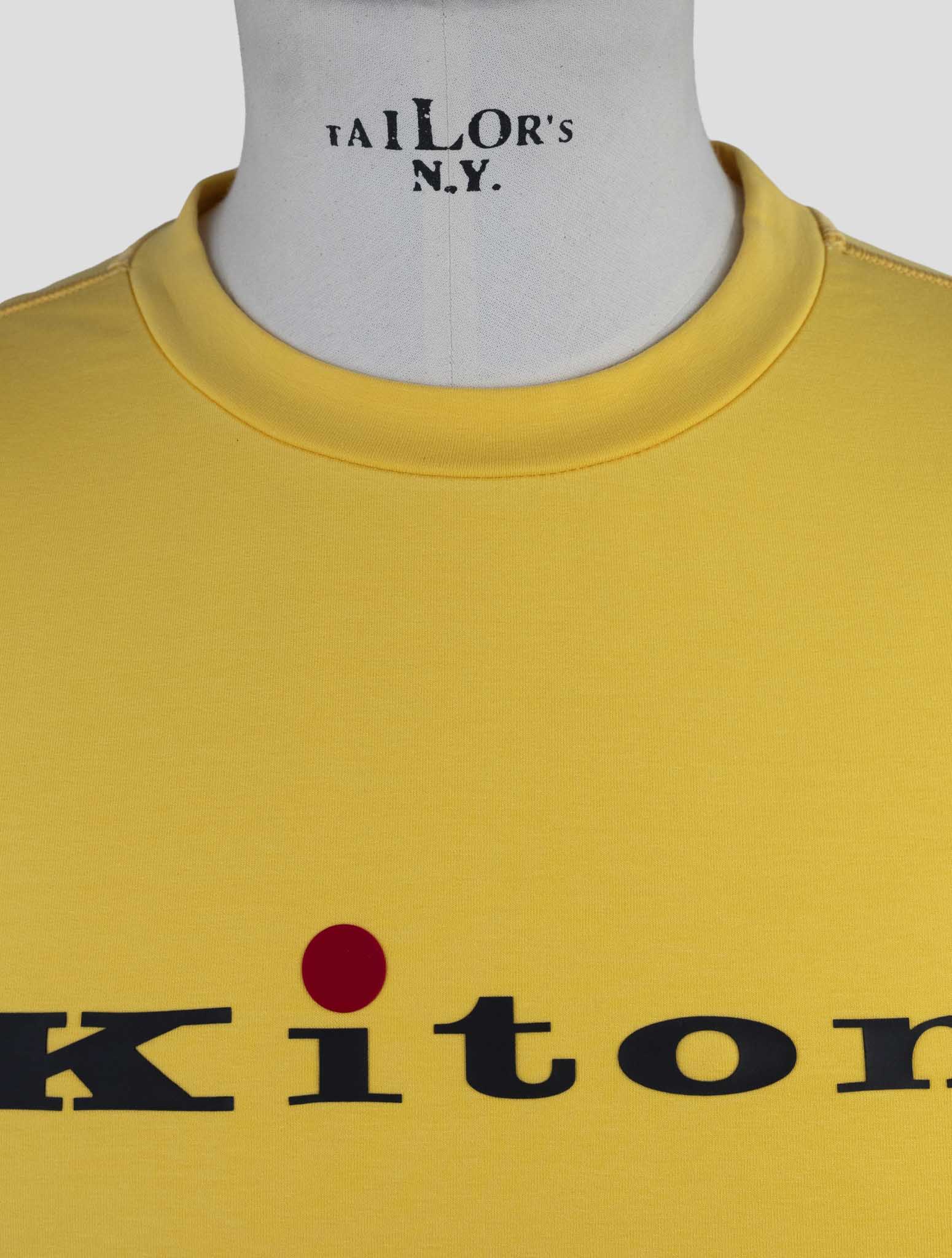 Kiton Yellow Cotton Ea Sweater Crewneck