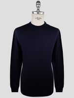 Kiton Dark Blue Wool Sweater Crewneck