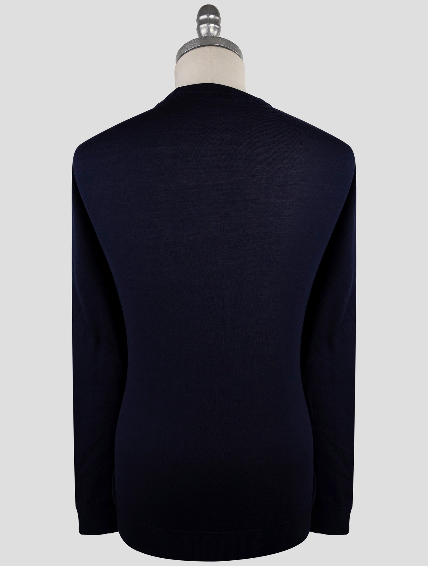 Kiton Dark Blue Wool Sweater Crewneck