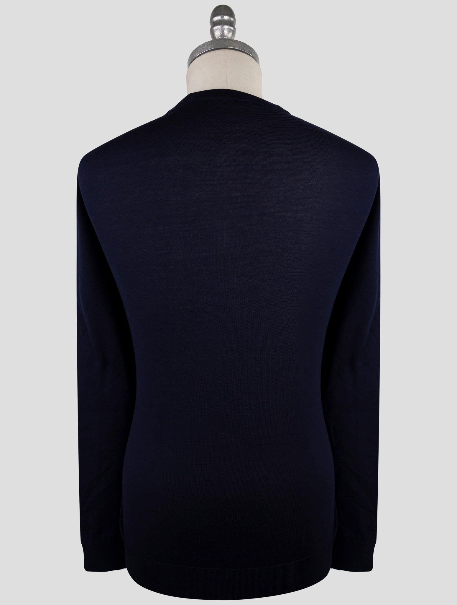 Kiton Dark Blue Wool Sweater Crewneck