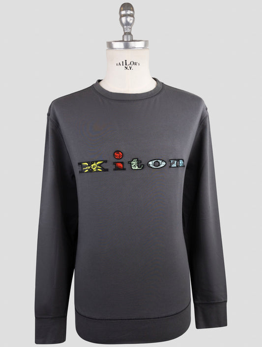 Kiton Gray Cotton Ea Sweater Crewneck