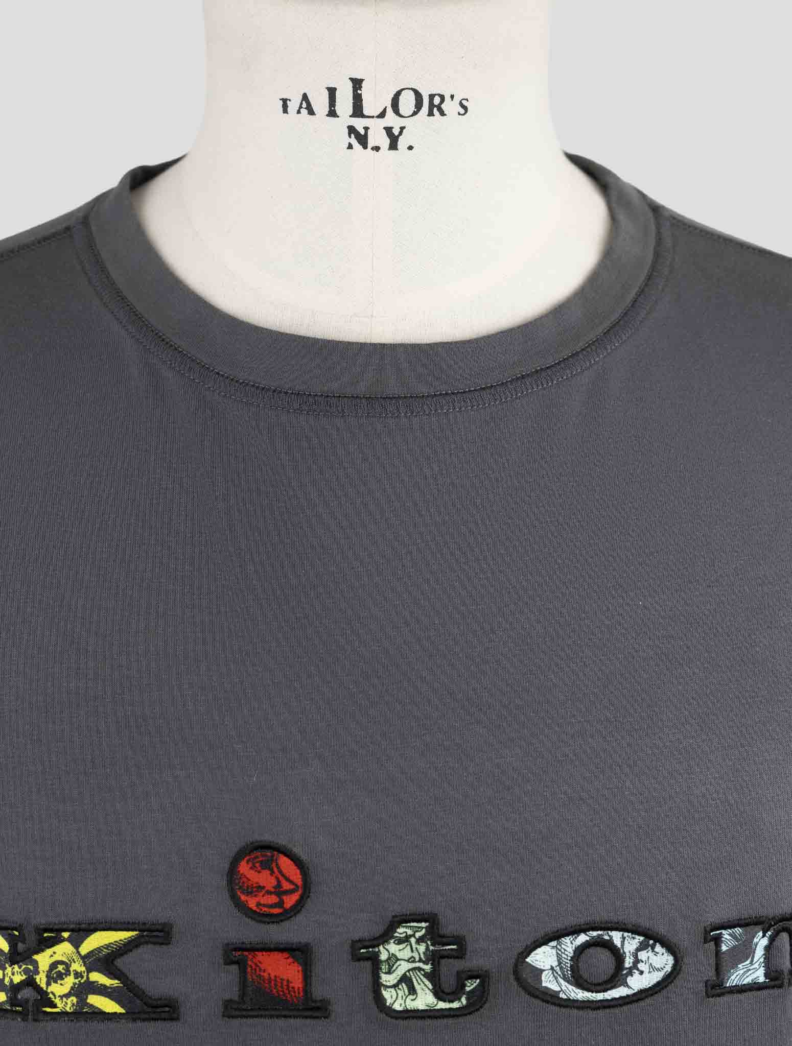 Kiton Gray Cotton Ea Sweater Crewneck