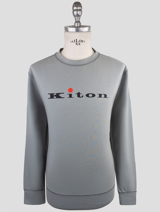 Kiton Gray Cotton Ea Sweater Crewneck