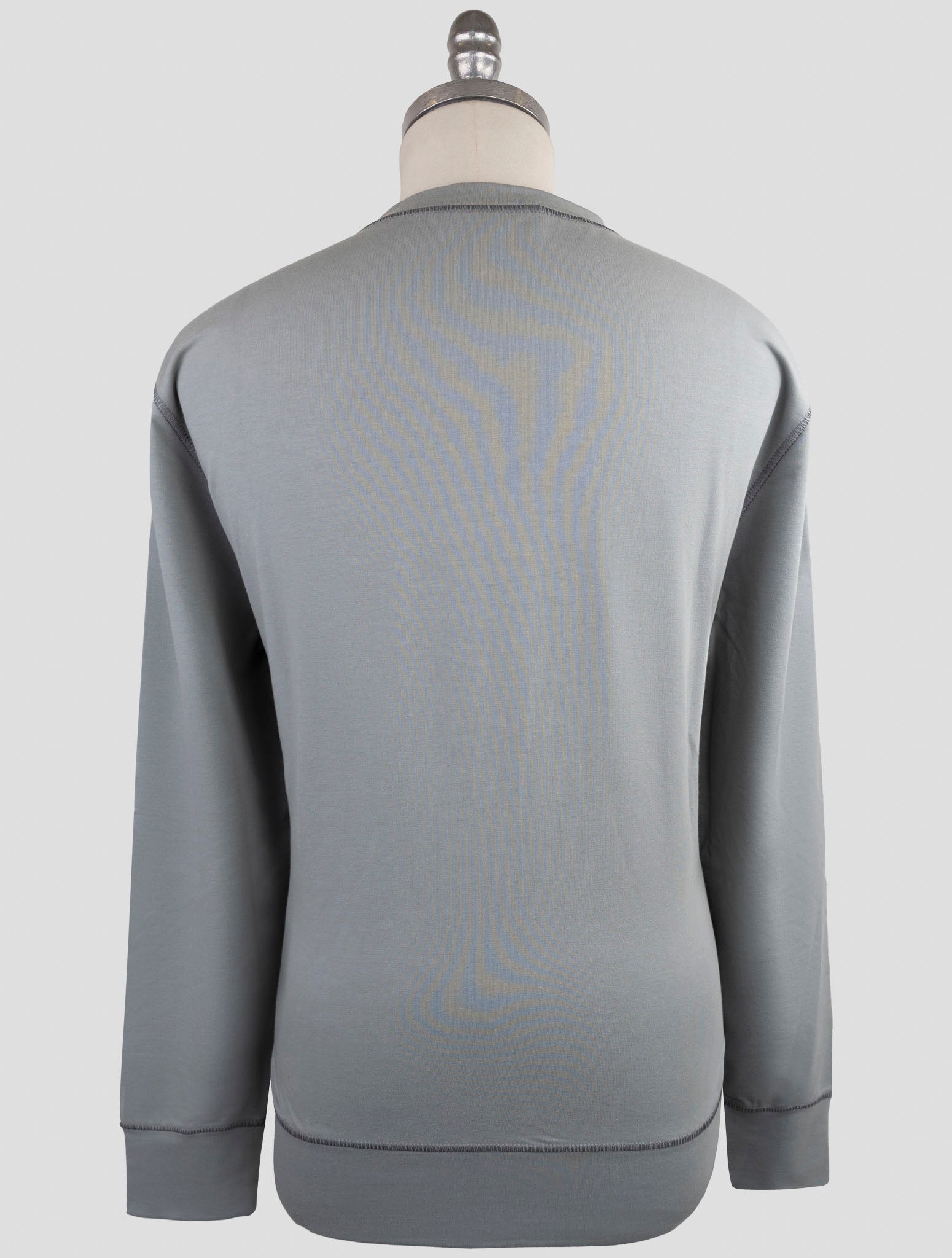 Kiton Gray Cotton Ea Sweater Crewneck