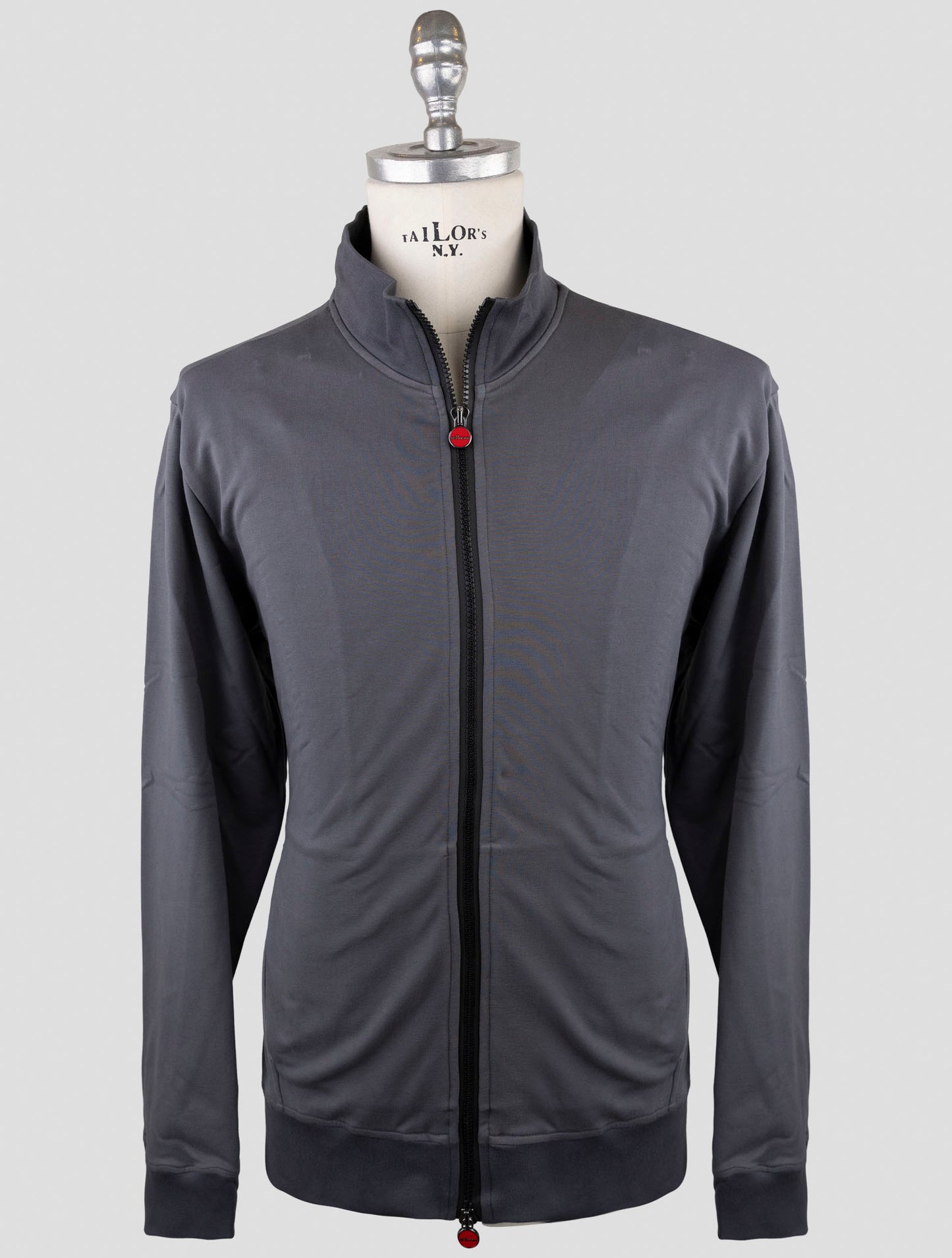 Kiton Gray Cotton Ea Sweater Full Zip