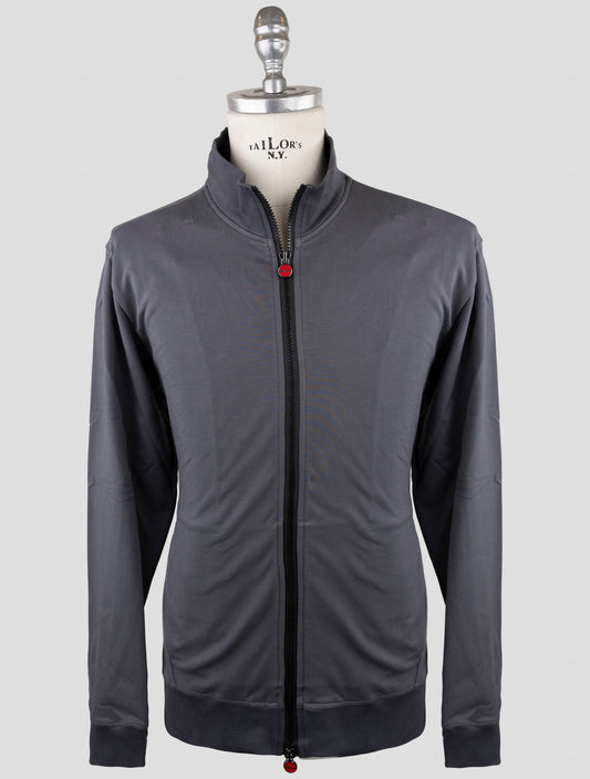 Kiton Gray Cotton Ea Sweater Full Zip