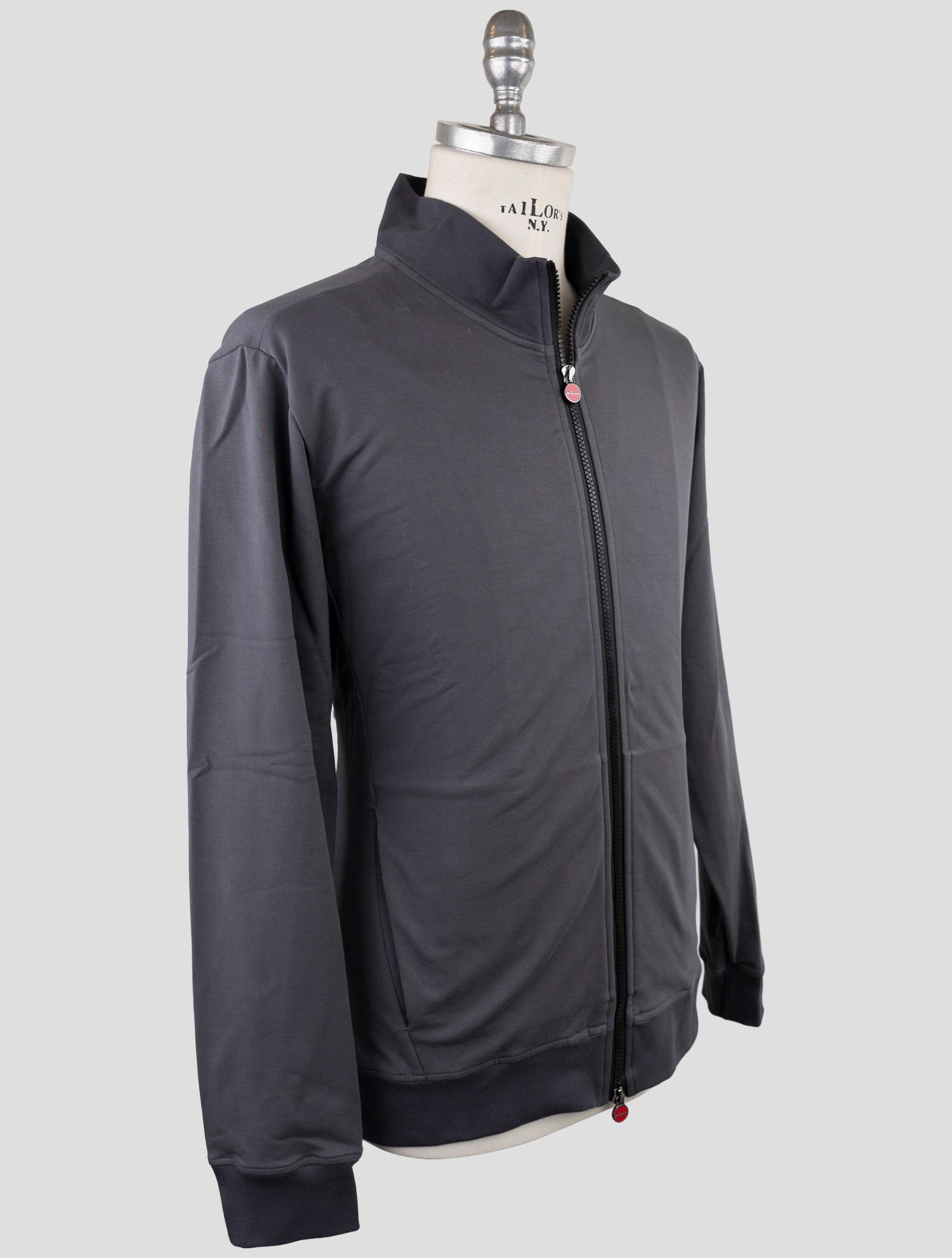Kiton Gray Cotton Ea Sweater Full Zip