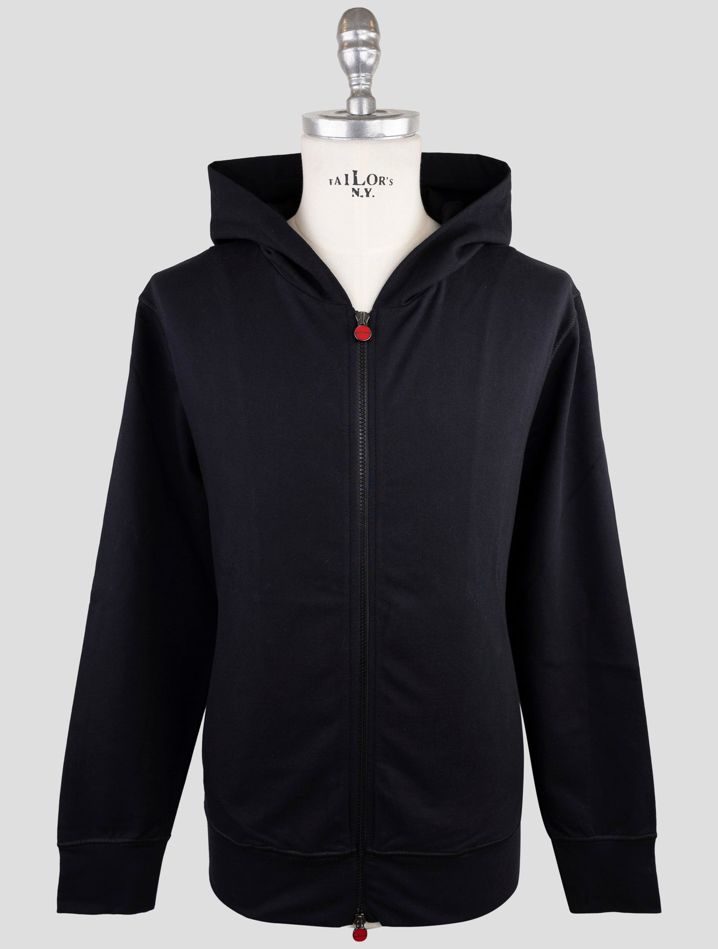 Kiton Black Cotton Ea Sweater Full Zip