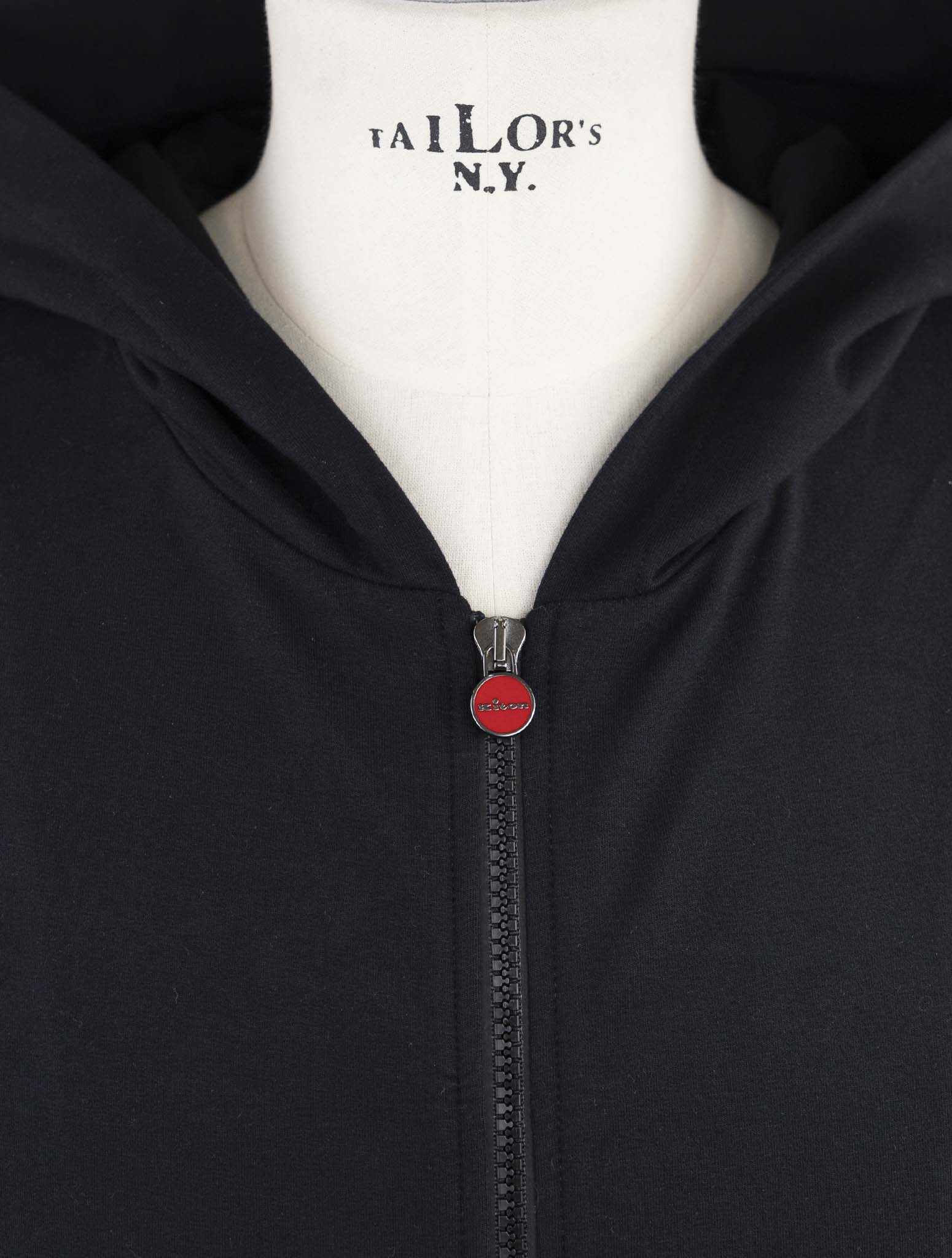 Kiton Black Cotton Ea Sweater Full Zip