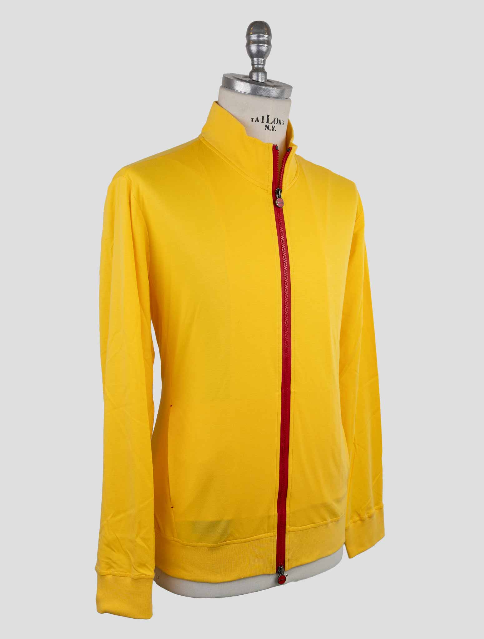 Kiton Yellow Cotton Sweater Full Zip