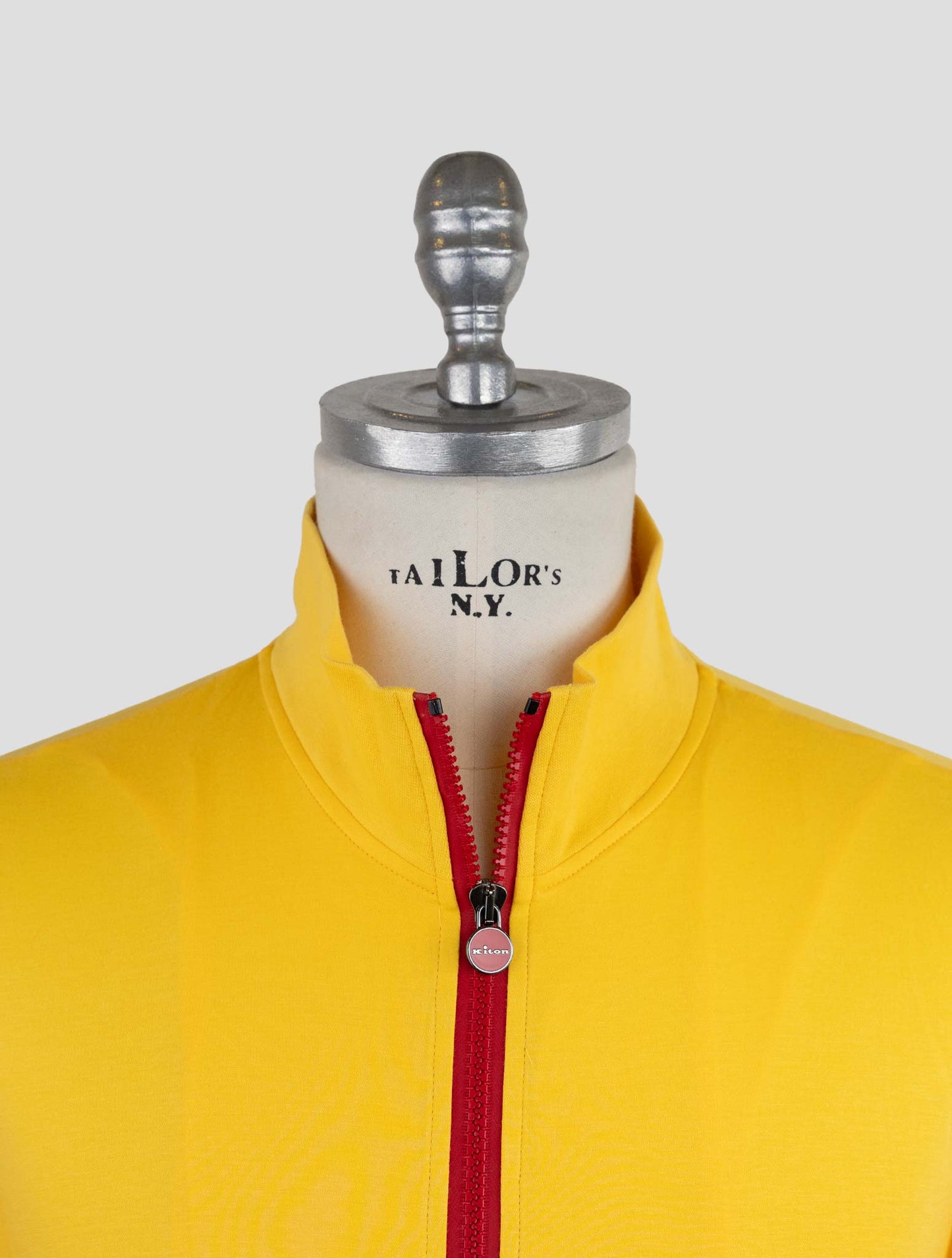 Kiton Yellow Cotton Sweater Full Zip