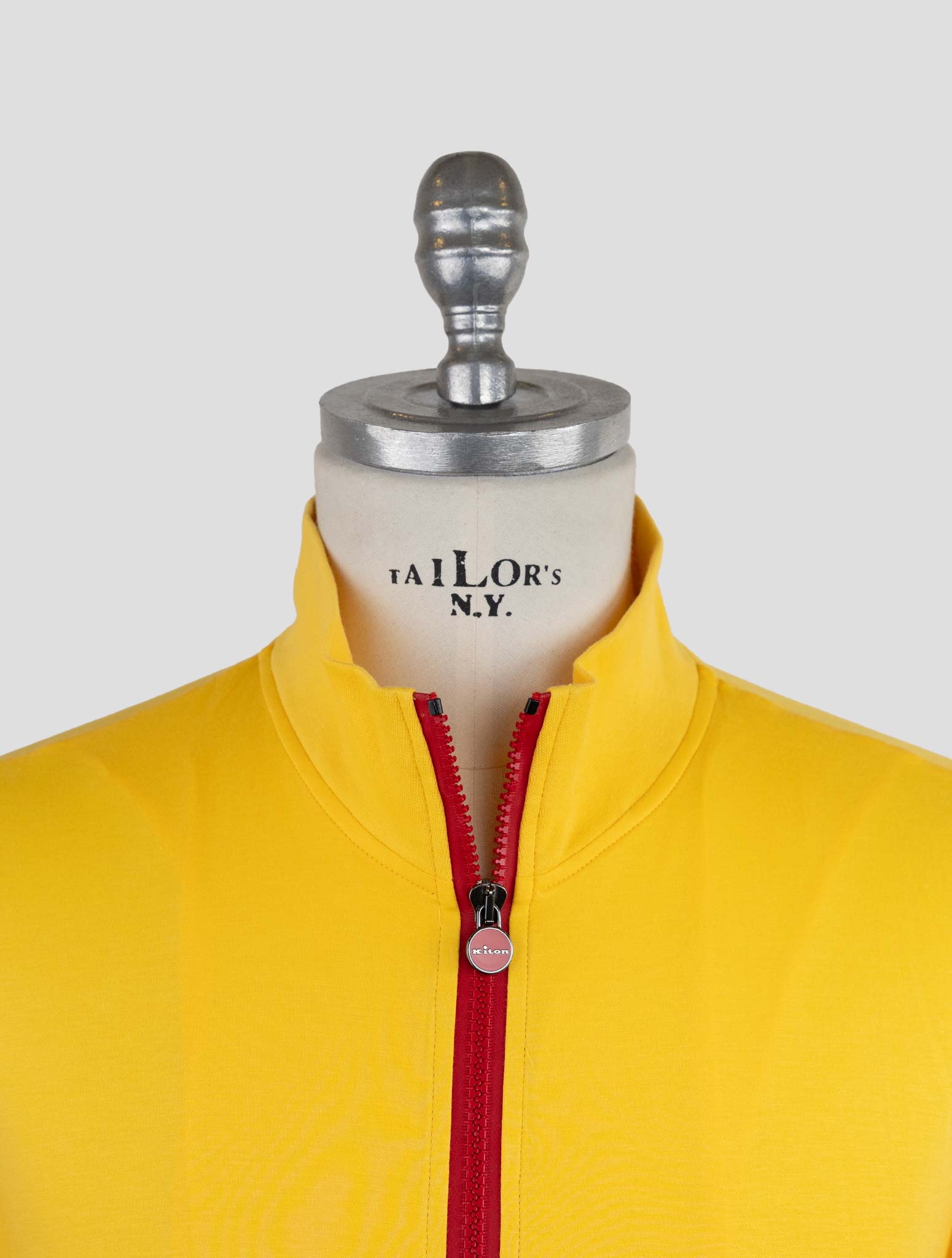 Kiton Yellow Cotton Sweater Full Zip
