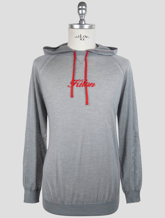 Kiton Gray Cashmere Silk Sweater Crewneck