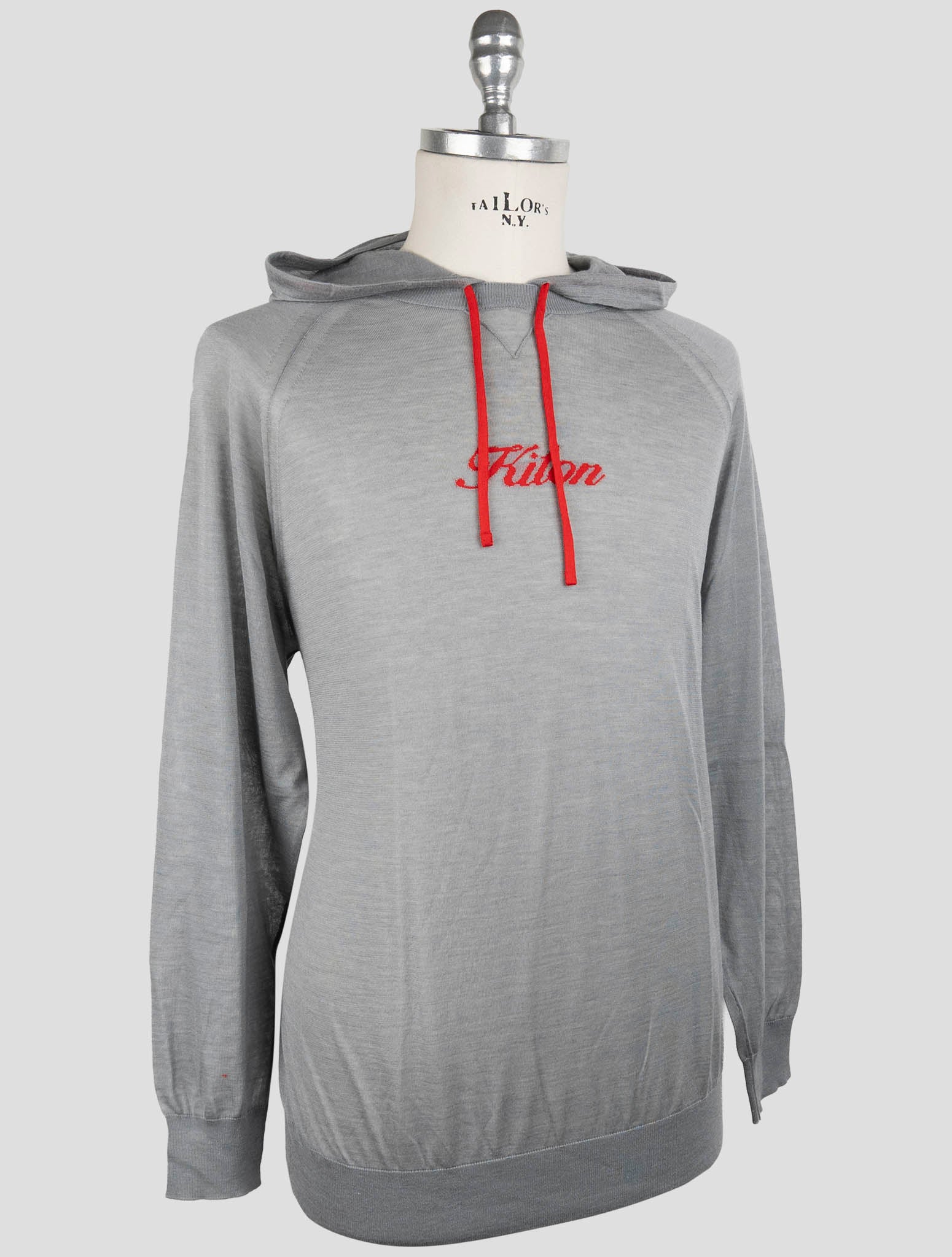 Kiton Gray Cashmere Silk Sweater Crewneck