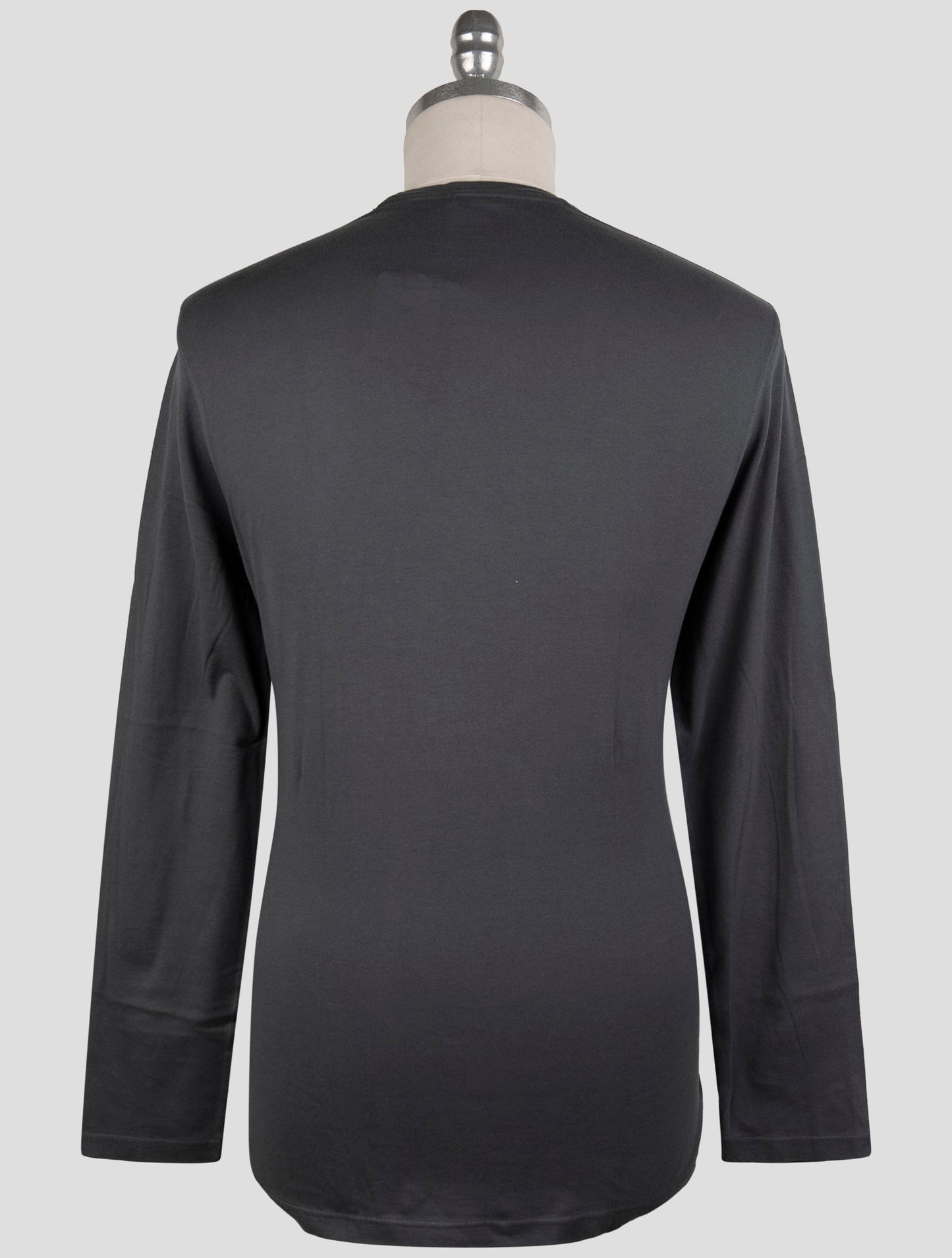 Kiton Gray Cotton Cashmere Sweater Crewneck