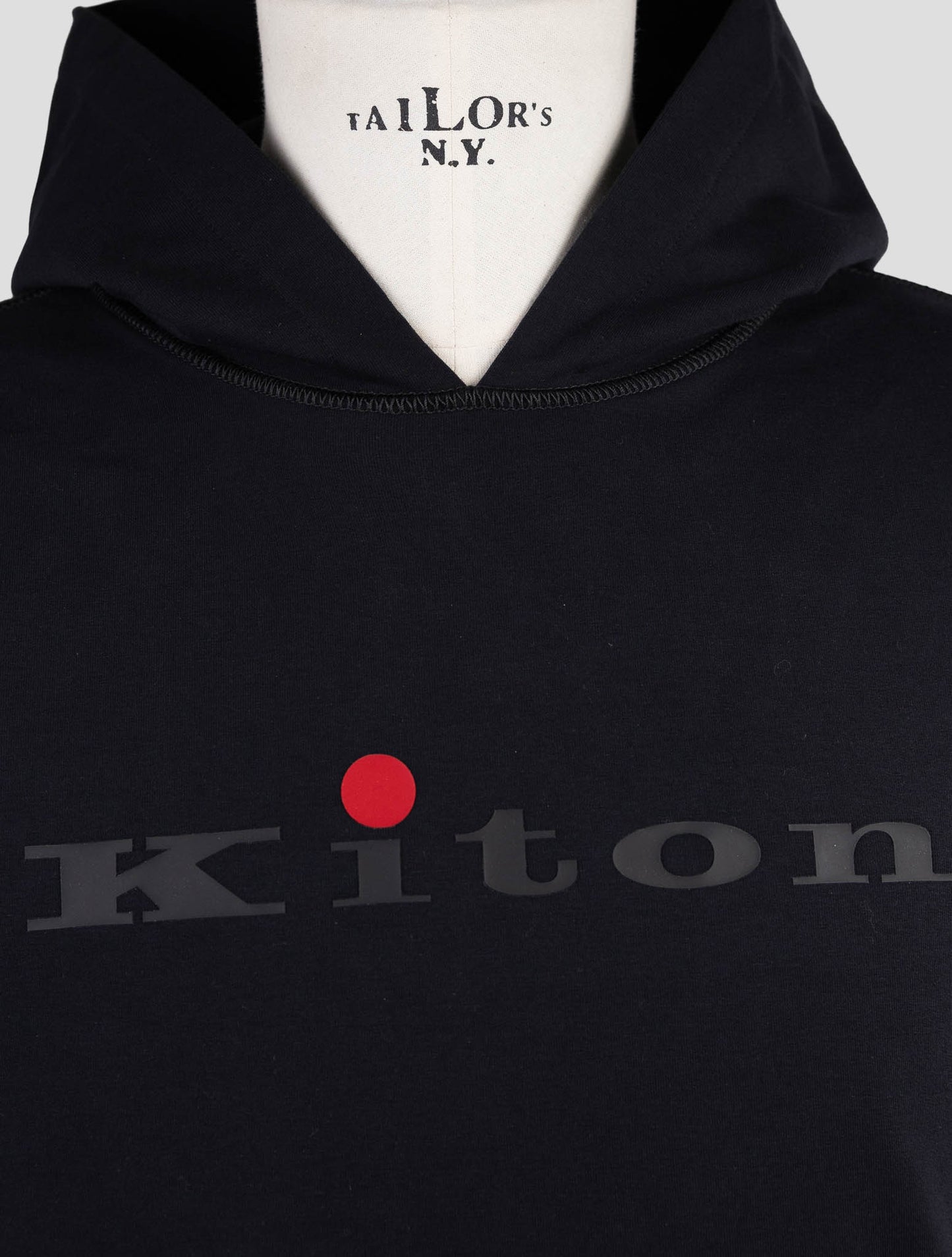 Kiton Black Cotton Ea Sweater Hoodie