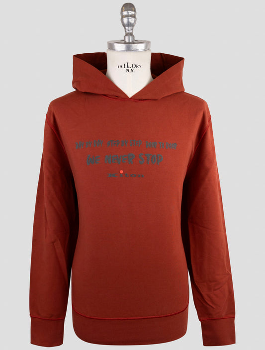 Kiton Red Cotton Ea Sweater Full Zip