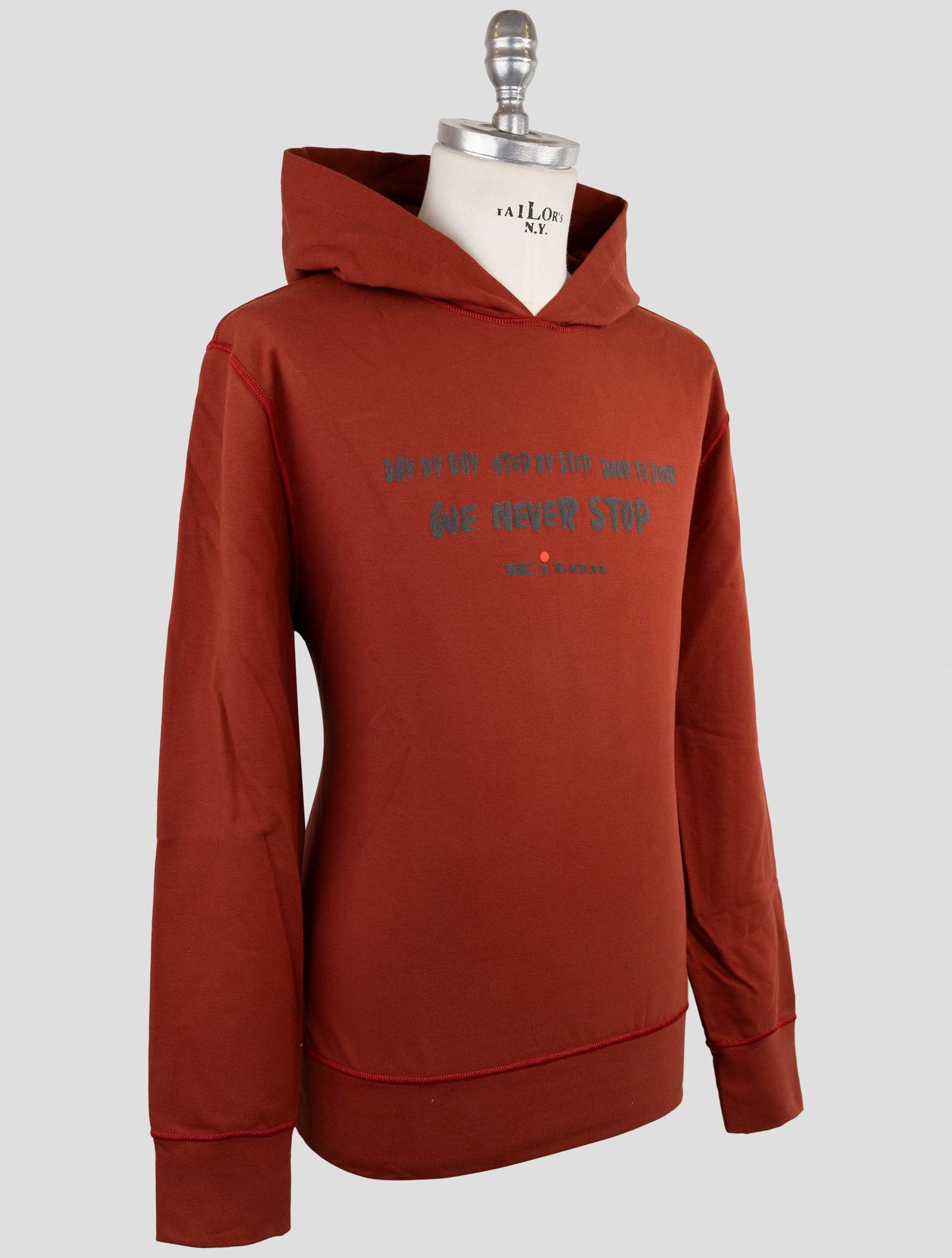 Kiton Red Cotton Ea Sweater Full Zip