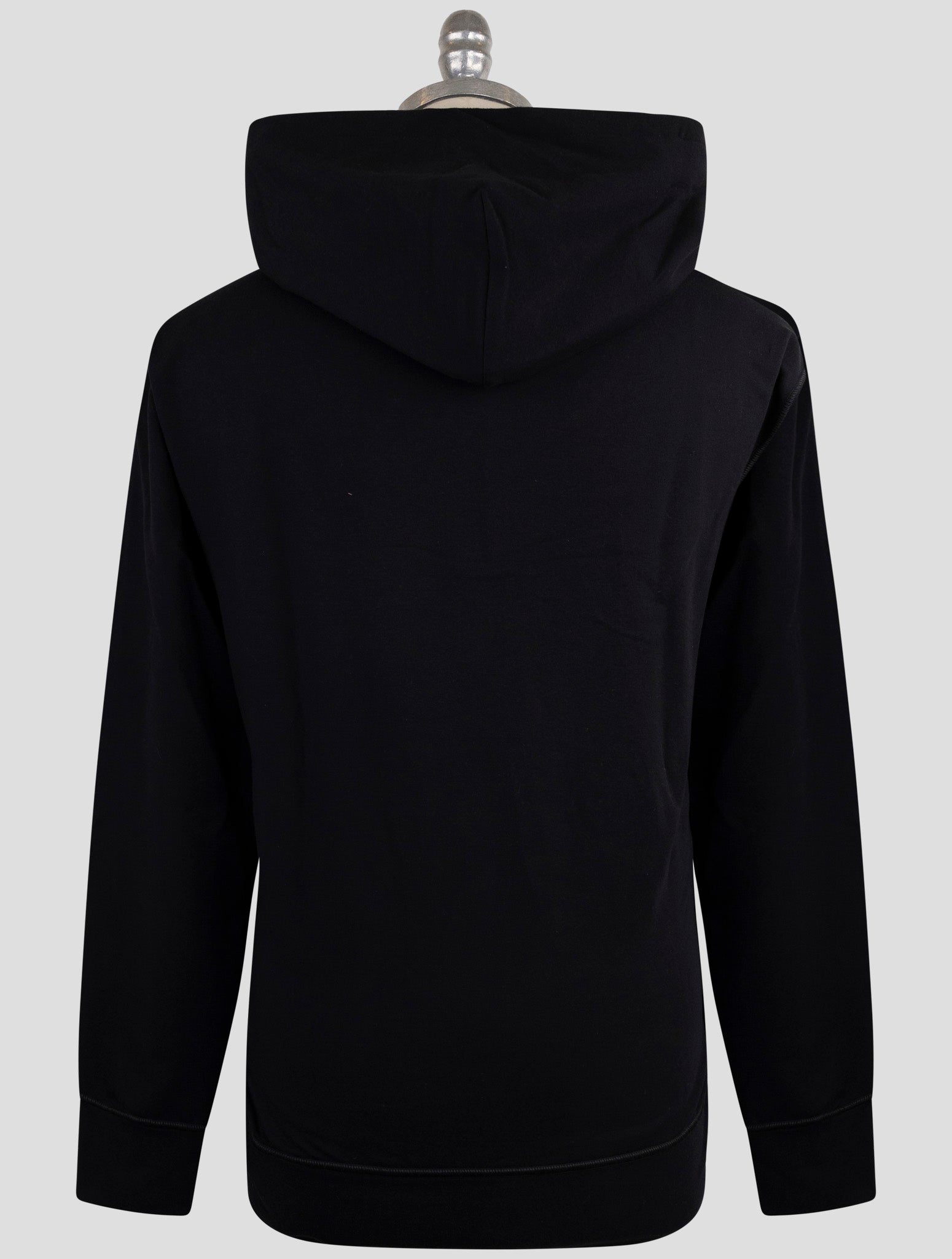 Kiton Black Cotton Ea Sweater Hoodie