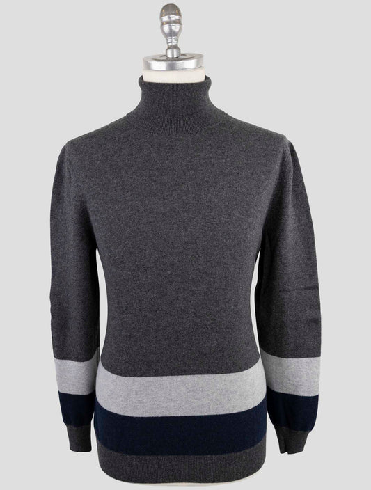 Kiton Gray Cashmere Sweater Turtleneck