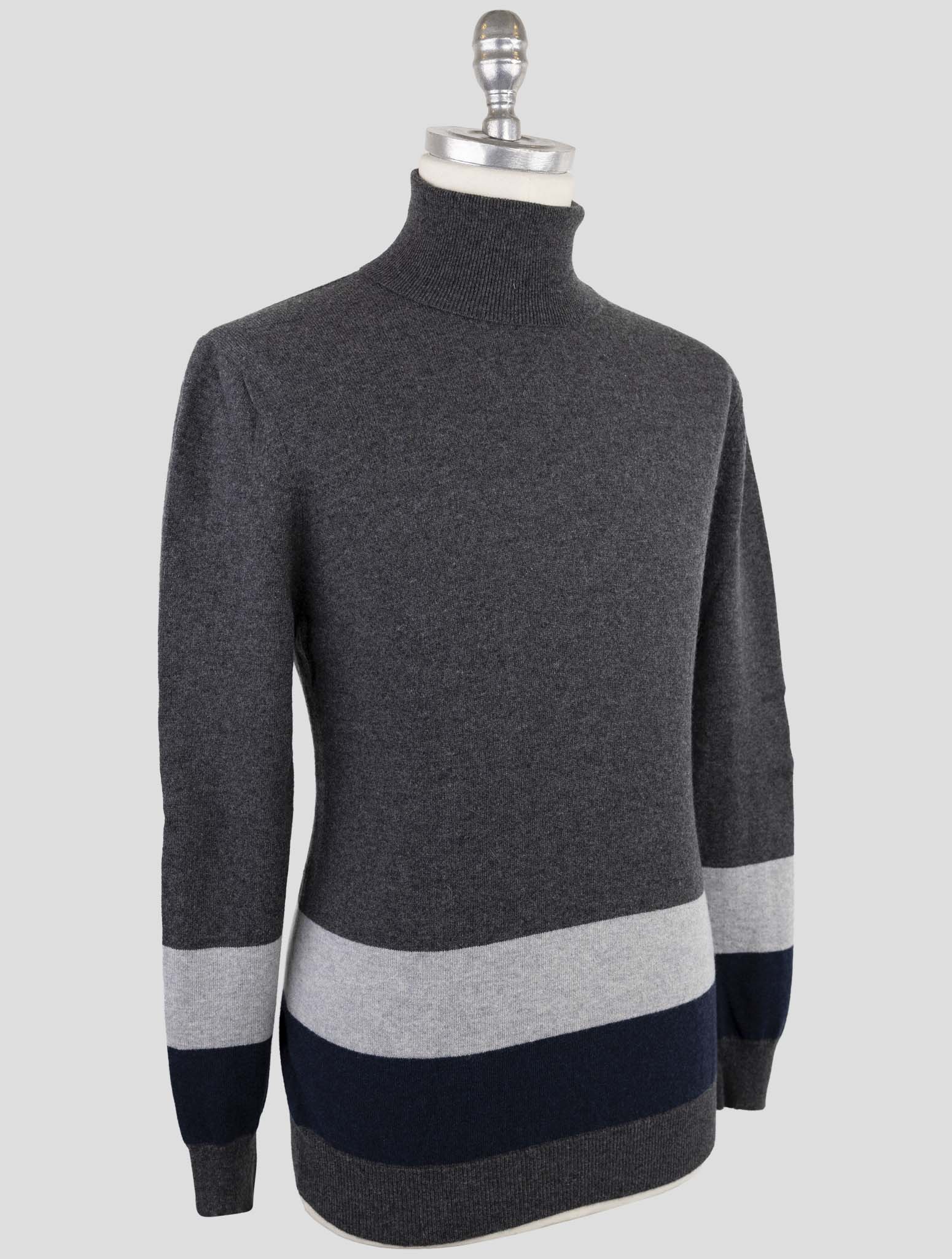 Kiton Gray Cashmere Sweater Turtleneck