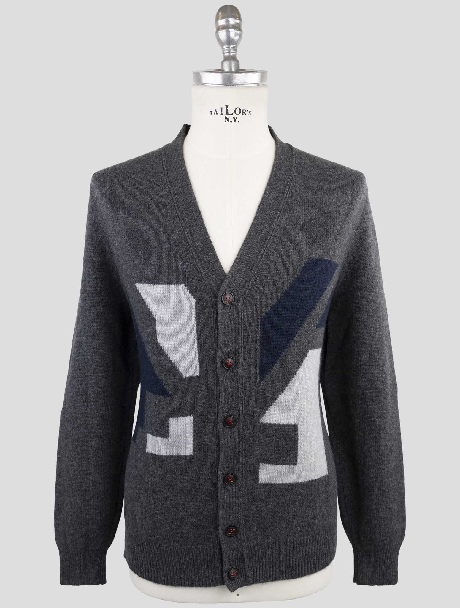 Kiton Gray Cashmere Sweater Cardigan