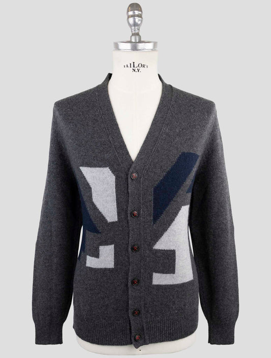 Kiton Gray Cashmere Sweater Cardigan
