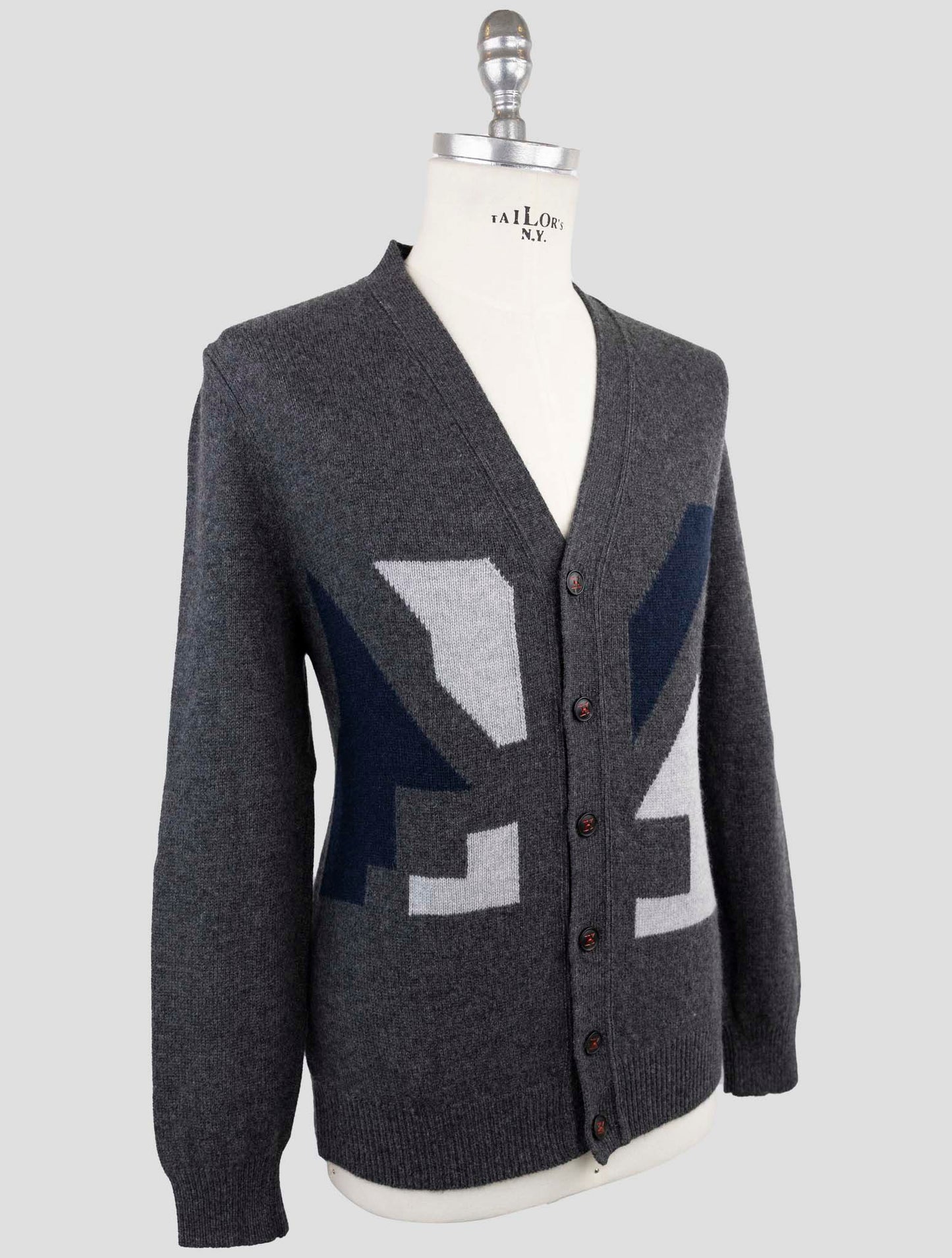 Kiton Gray Cashmere Sweater Cardigan
