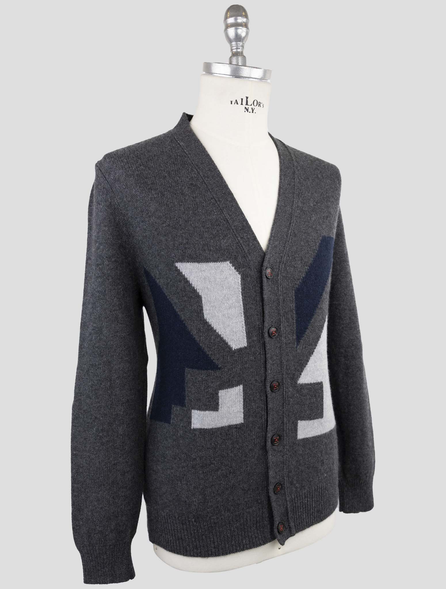Kiton Gray Cashmere Sweater Cardigan
