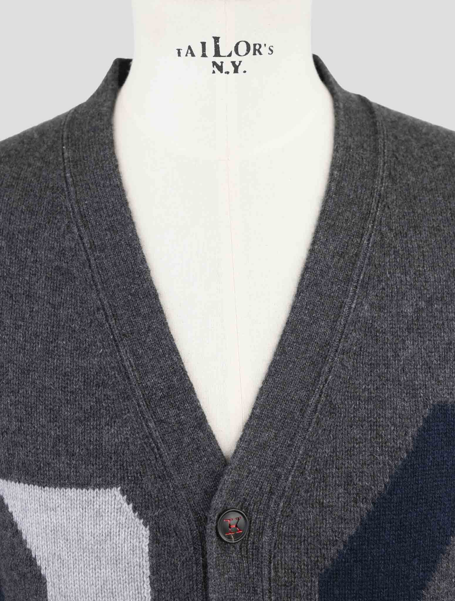 Kiton Gray Cashmere Sweater Cardigan