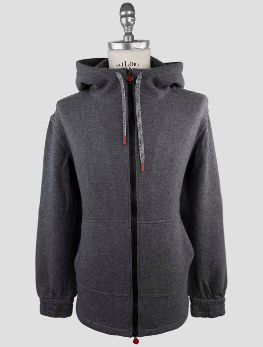 Kiton Gray Cashmere Pa Sweater Full Zip