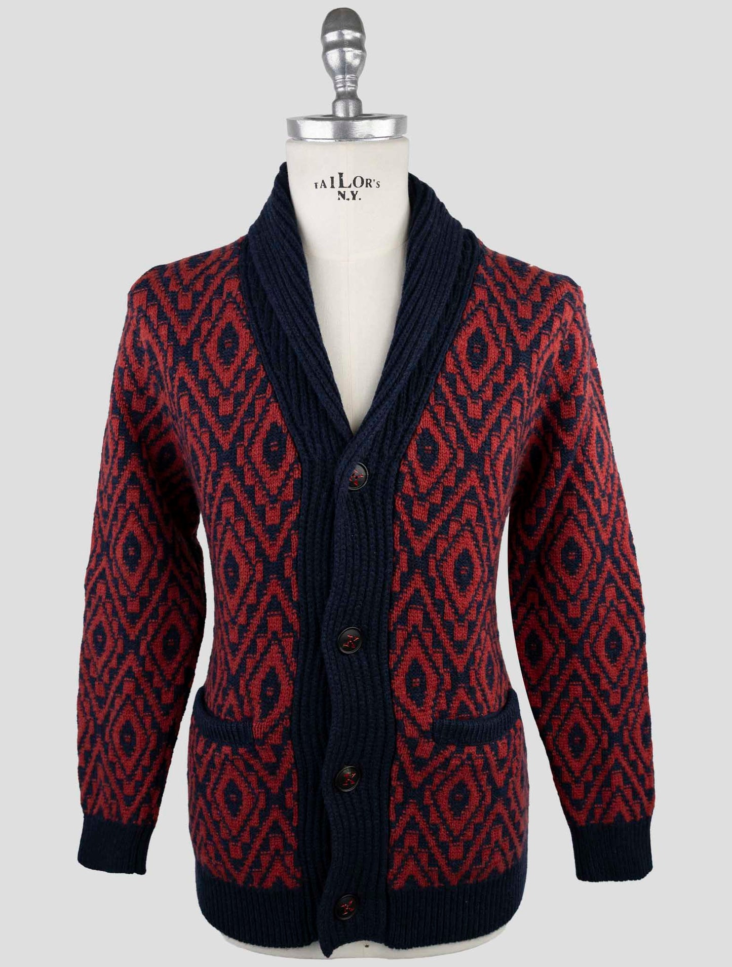 Kiton Blue Cashmere Sweater Cardigan