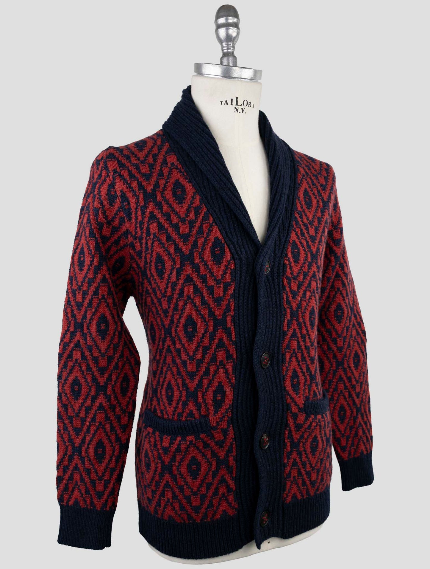 Kiton Blue Cashmere Sweater Cardigan