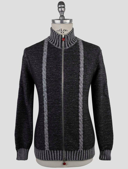 Kiton Gray Cashmere Sweater Full Zip