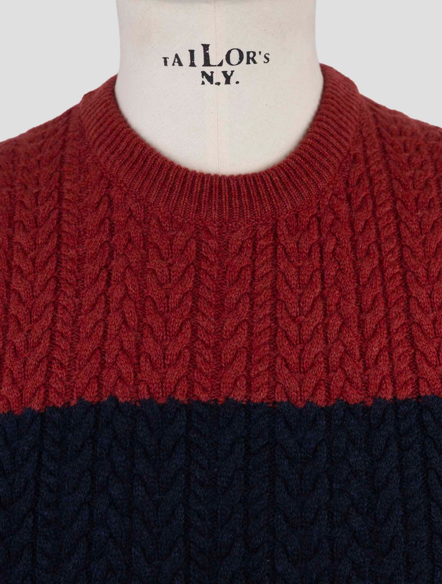 Kiton Red Blue Cashmere Sweater Crewneck