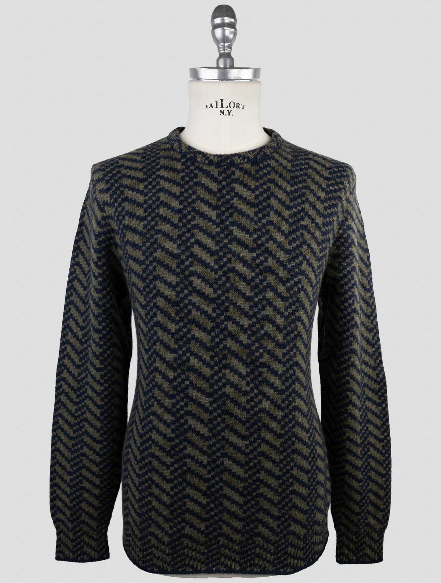 Kiton Blue Green Cashmere Sweater Crewneck